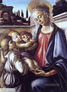  Engel Malerei - Madonna und Kind und zwei Engel Sandro Botti